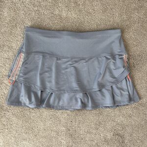 Lucky in Love Skort Women Small Gray Tiered Tennis Pickleball Athleisure Golf